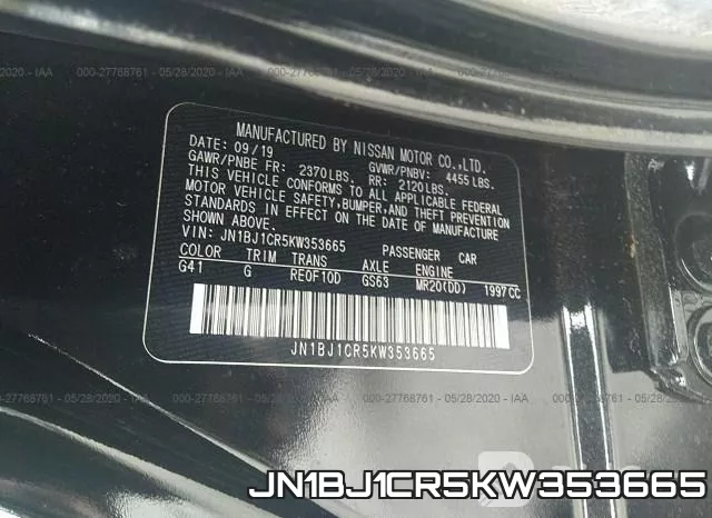 JN1BJ1CR5KW353665 фото 10