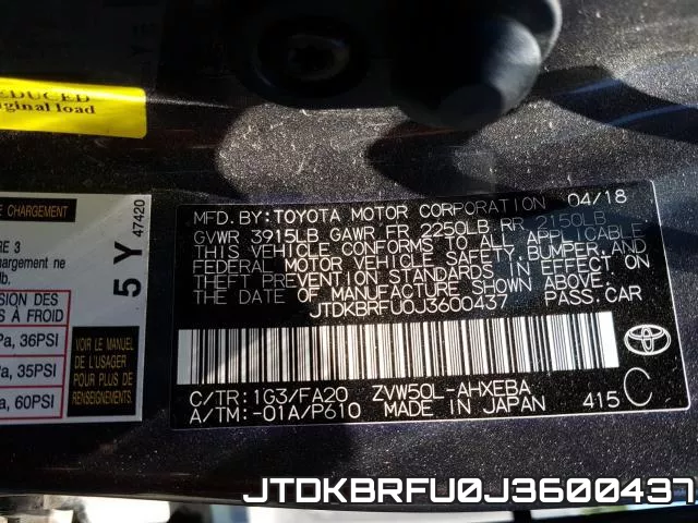 JTDKBRFU0J3600437 фото 2