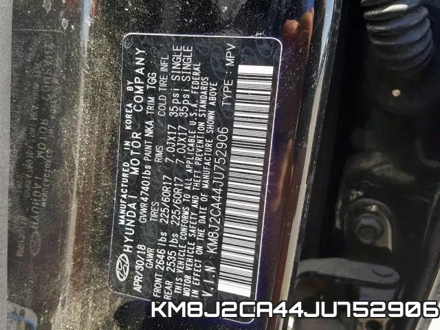 KM8J2CA44JU752906 фото 2