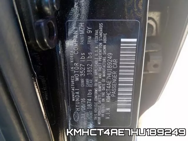 KMHCT4AE7HU189249 фото 2