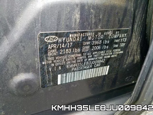 KMHH35LE8JU009842 фото 2