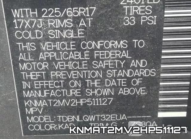 KNMAT2MV2HP511127 фото 10