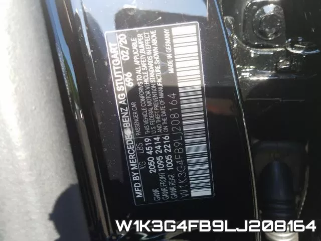 W1K3G4FB9LJ208164 фото 2