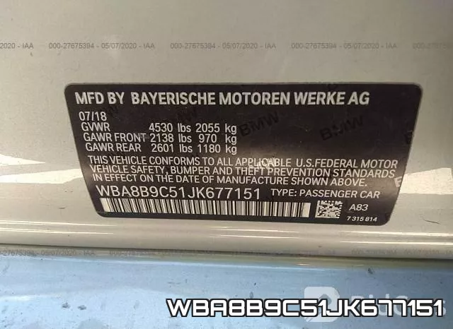 WBA8B9C51JK677151 фото 10