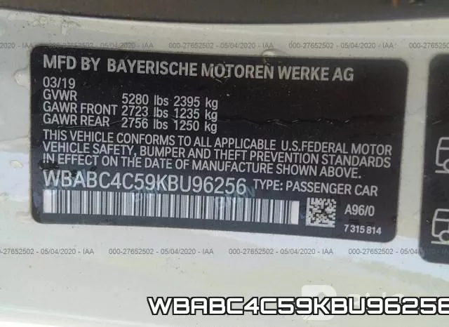 WBABC4C59KBU96256 фото 10