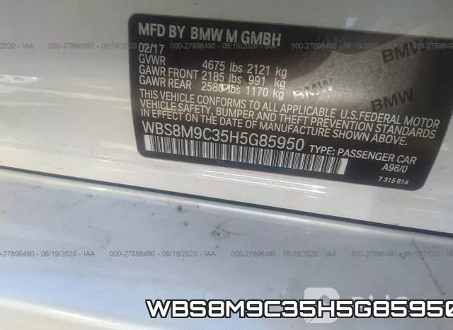 WBS8M9C35H5G85950 фото 10