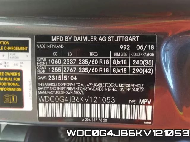 WDC0G4JB6KV121053 фото 2