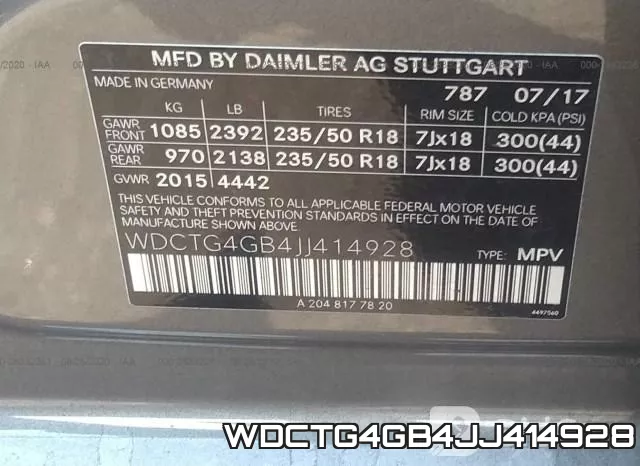 WDCTG4GB4JJ414928 фото 10