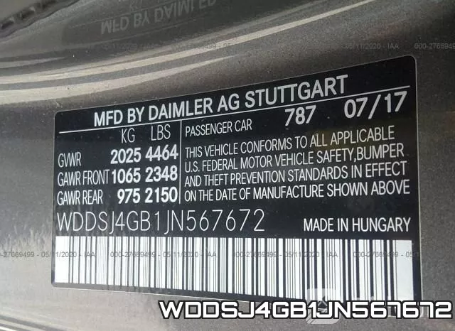 WDDSJ4GB1JN567672 фото 10