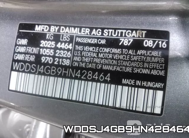 WDDSJ4GB9HN428464 фото 10