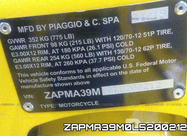 ZAPMA39M0L5200212 фото 10