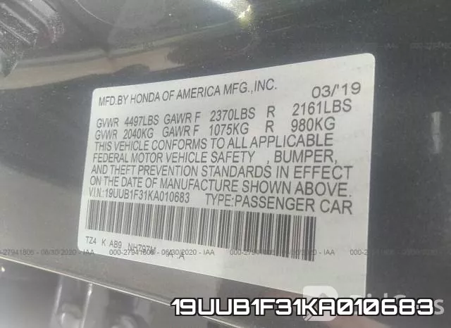 19UUB1F31KA010683 фото 10