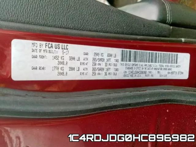 1C4RDJDG0HC896982 фото 2