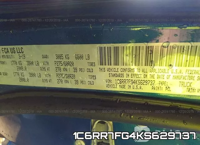 1C6RR7FG4KS629737 фото 10
