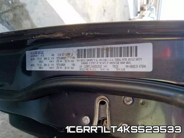 1C6RR7LT4KS523533 фото 2