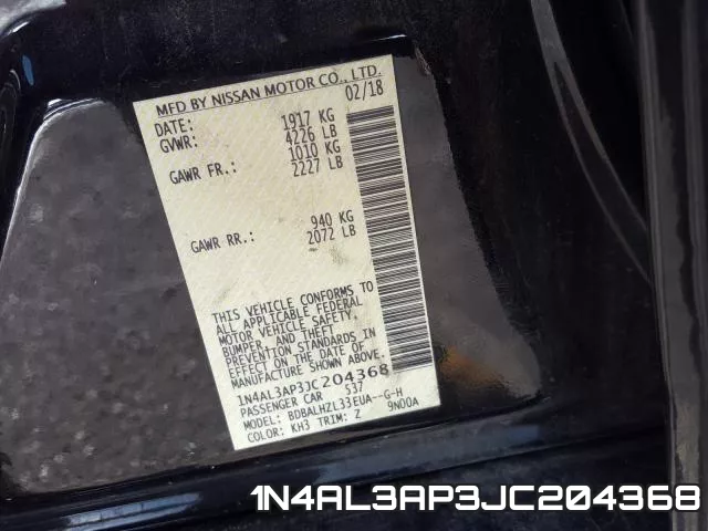 1N4AL3AP3JC204368 фото 2