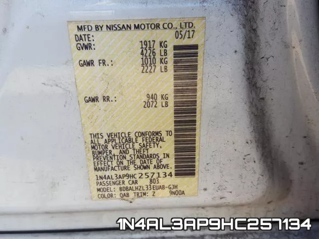 1N4AL3AP9HC257134 фото 2