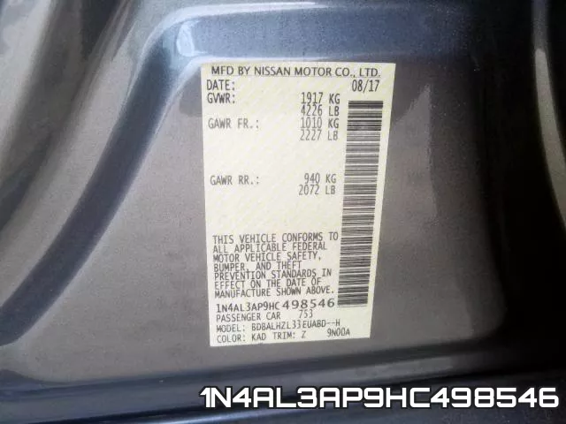 1N4AL3AP9HC498546 фото 2