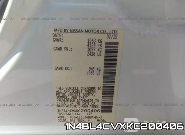 1N4BL4CVXKC200406 фото 10