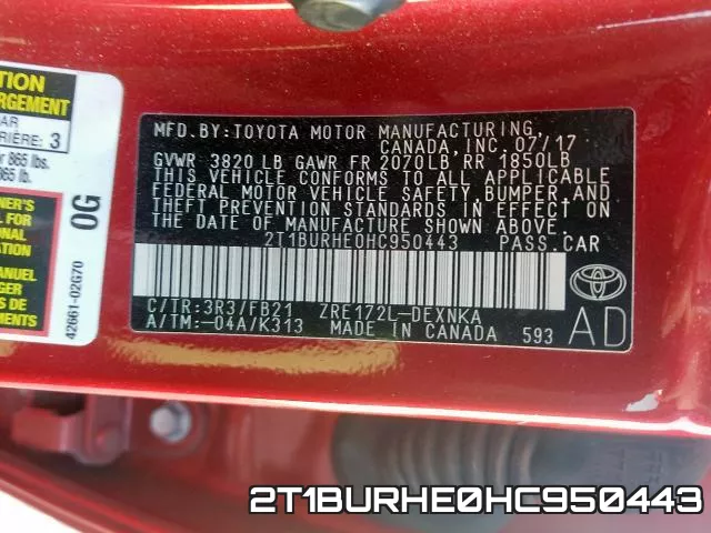 2T1BURHE0HC950443 фото 2