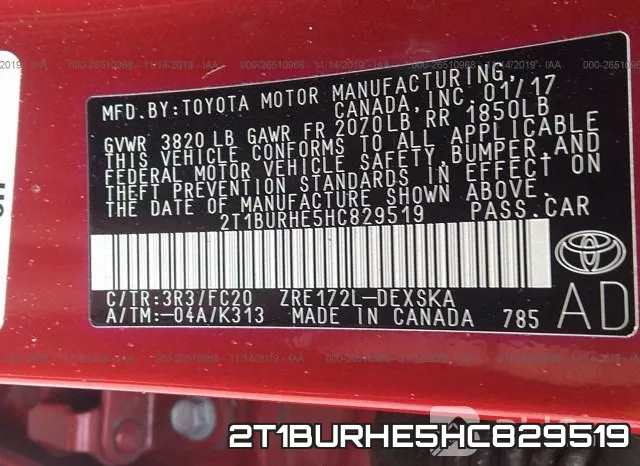 2T1BURHE5HC829519 фото 9