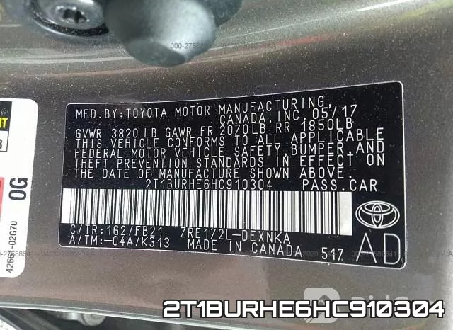 2T1BURHE6HC910304 фото 10