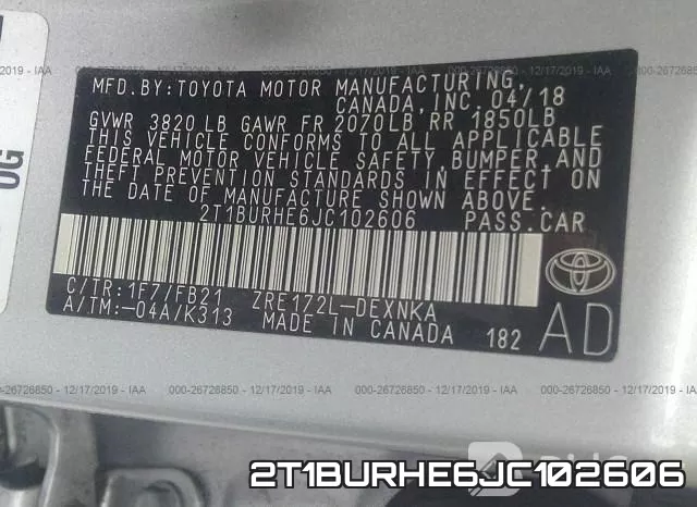 2T1BURHE6JC102606 фото 10