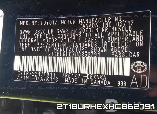 2T1BURHEXHC862791 фото 10