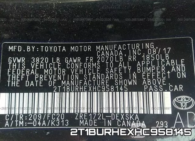 2T1BURHEXHC958145 фото 10