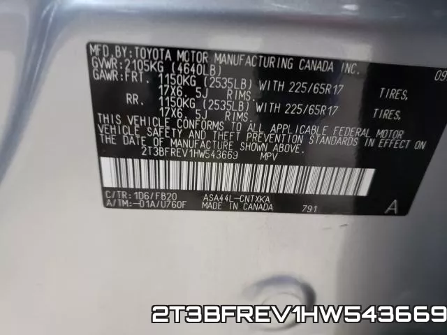 2T3BFREV1HW543669 фото 2