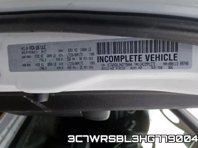 3C7WRSBL3HG779004 фото 2