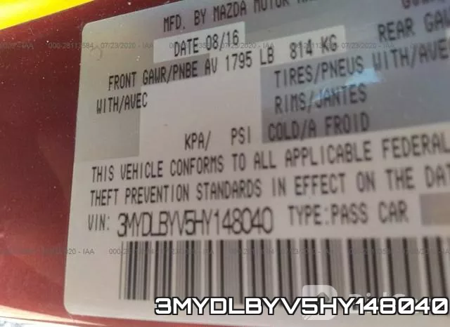 3MYDLBYV5HY148040 фото 10