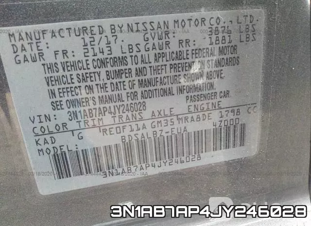 3N1AB7AP4JY246028 фото 10
