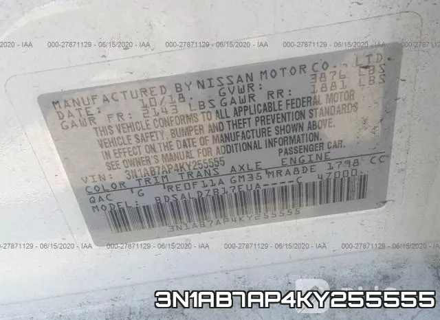 3N1AB7AP4KY255555 фото 10