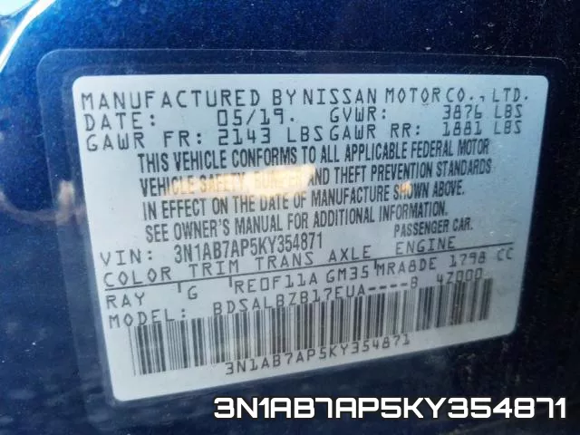 3N1AB7AP5KY354871 фото 2