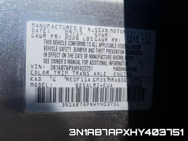 3N1AB7APXHY403751 фото 2