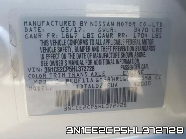 3N1CE2CP5HL372728 фото 2