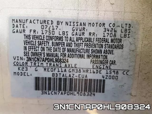 3N1CN7AP0HL908324 фото 2