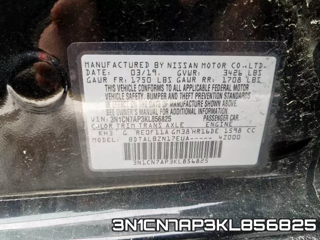 3N1CN7AP3KL856825 фото 2