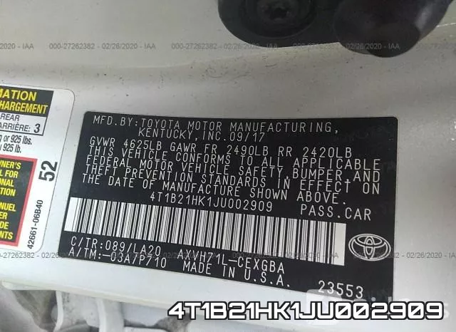 4T1B21HK1JU002909 фото 10