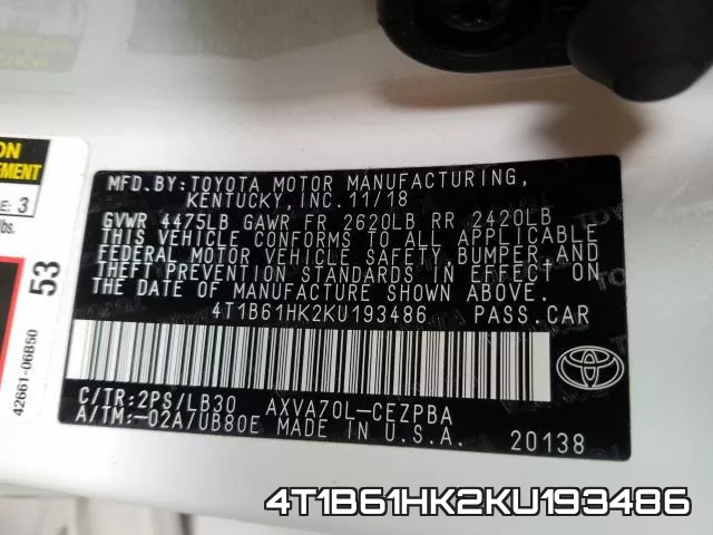 4T1B61HK2KU193486 фото 2