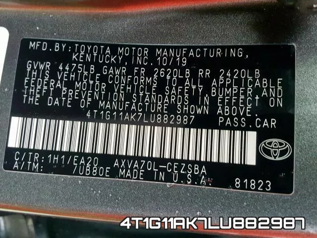 4T1G11AK7LU882987 фото 2