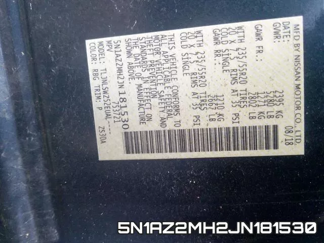 5N1AZ2MH2JN181530 фото 2