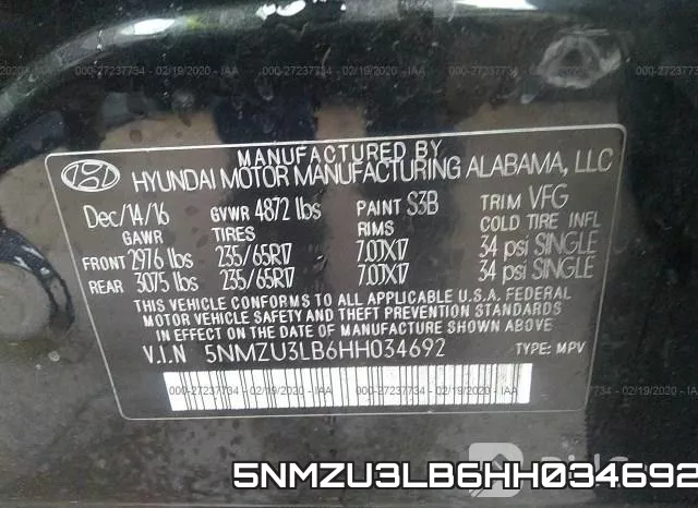 5NMZU3LB6HH034692 фото 10