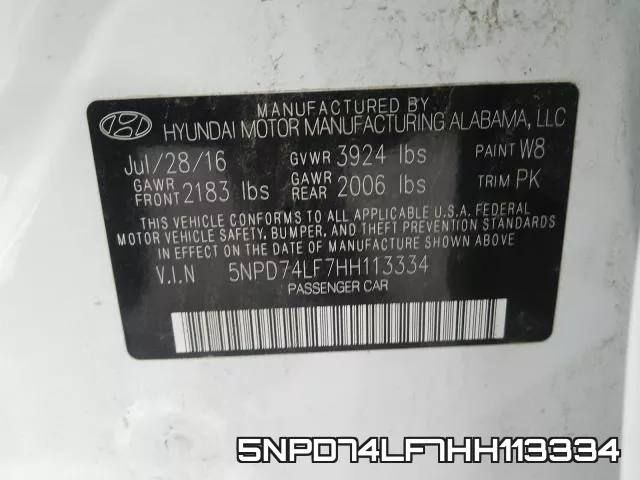 5NPD74LF7HH113334 фото 2
