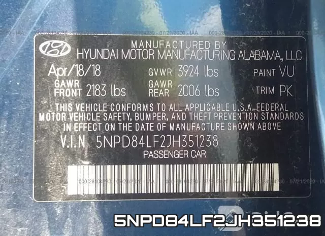 5NPD84LF2JH351238 фото 10