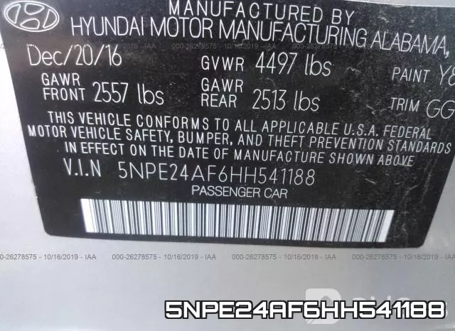 5NPE24AF6HH541188 фото 10