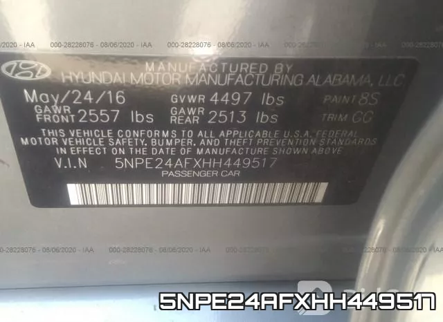 5NPE24AFXHH449517 фото 10