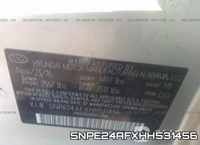 5NPE24AFXHH531456 фото 10