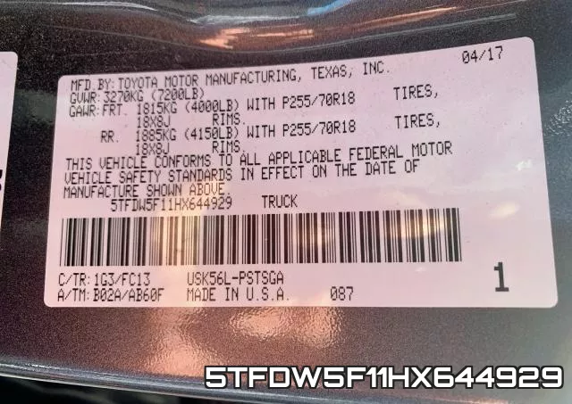 5TFDW5F11HX644929 фото 2